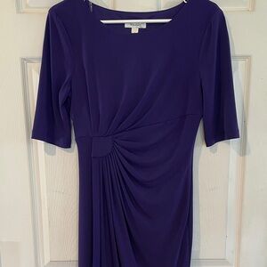 Dress Barn Size 6 Deep Purple Ruched  Dress